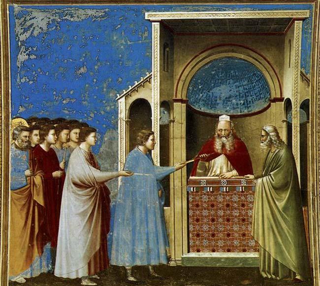 GIOTTO di Bondone The Bringing of the Rods to the Temple China oil painting art